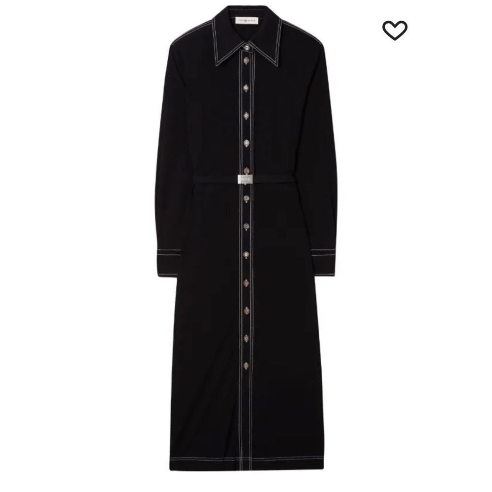 NWT Tory Burch Dress Jersey Knot Polo in Black Long Sleeve Dress Size 0